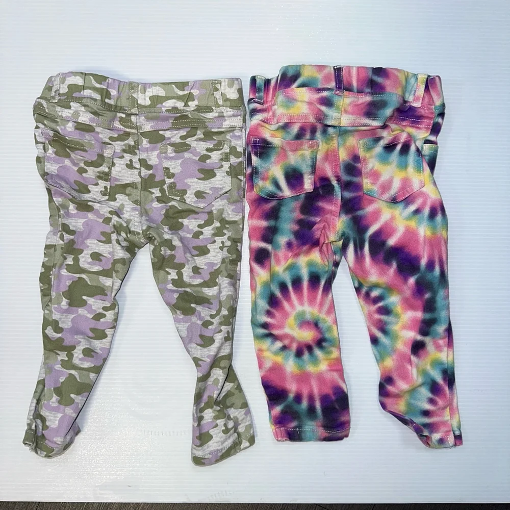 Lot of 2 Baby Girls Toddler Garaminals Pants Size 24M Tie Dye camo jeggings